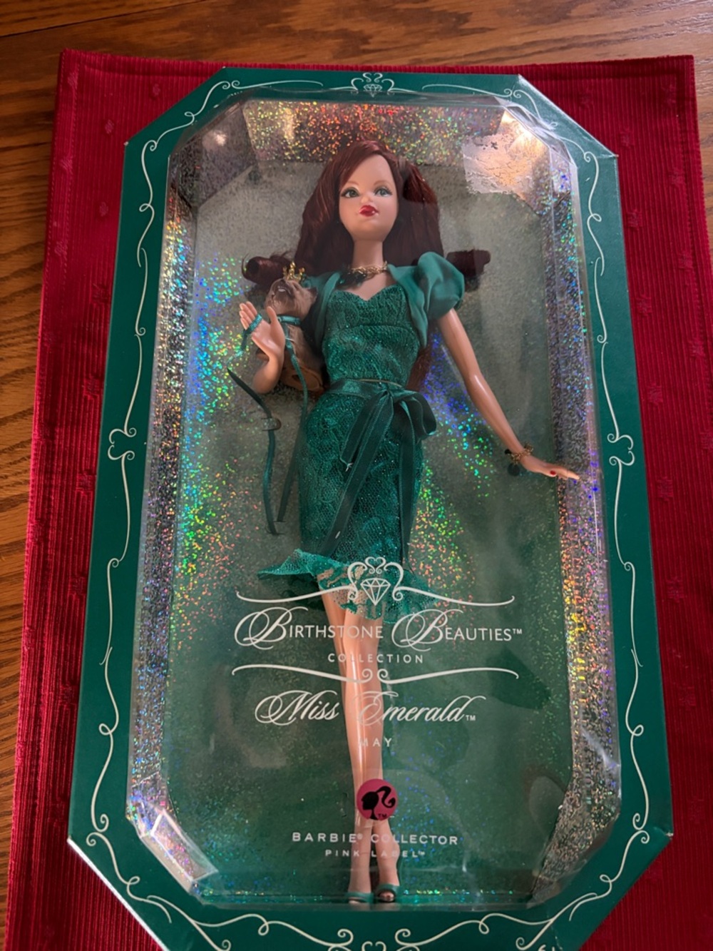 Barbie Birthstone Beauties Miss Emerald in Green Satin Gown